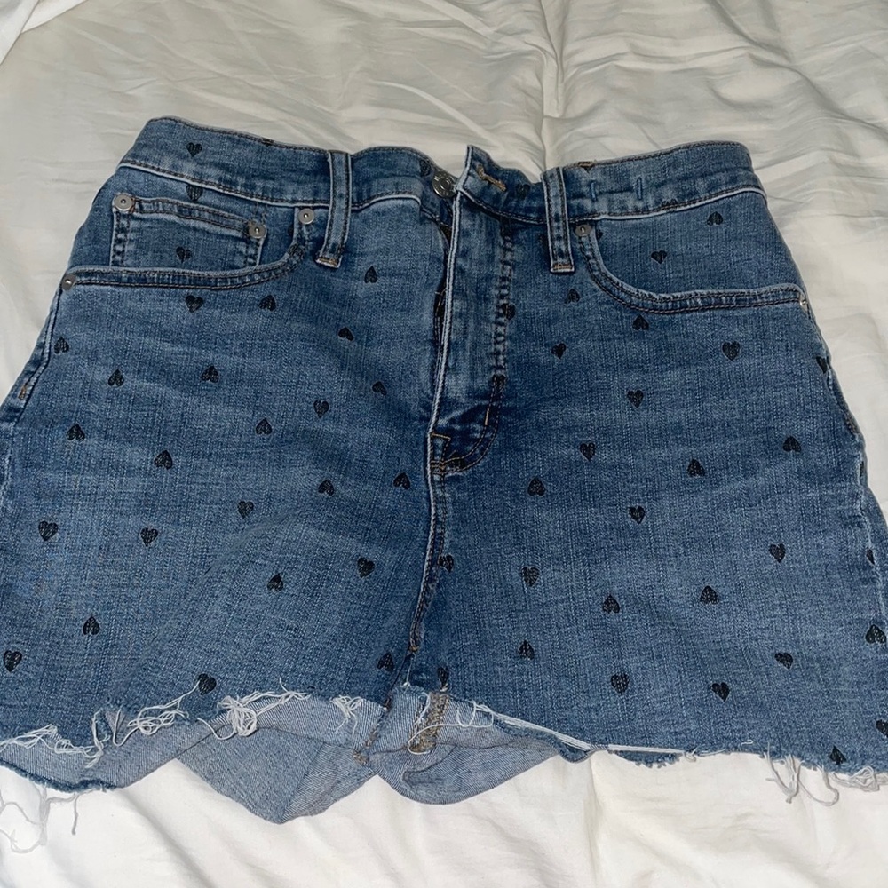 Madewell High-Rise Denim Shorts with Hearts